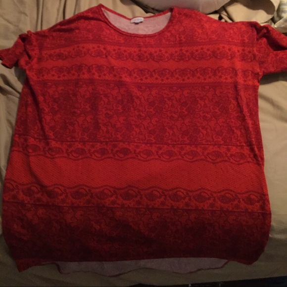 Medium red lace lularoe Irma.