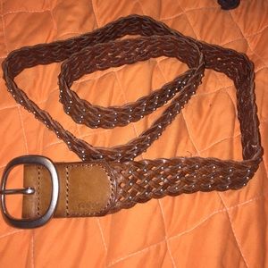 Brown Leather Silver Studded American Eagle belt