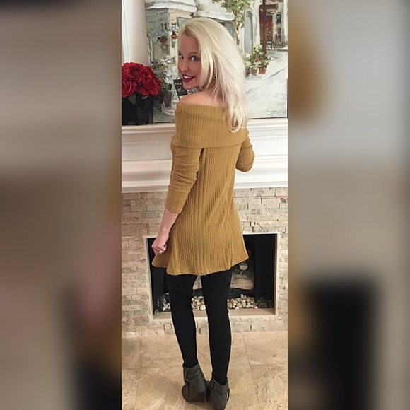 Cozy sweater dress/tunic in mustard! - Picture 2 of 3