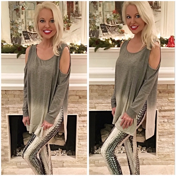 Gorgeous ombré French Terry side split top! - Picture 2 of 3