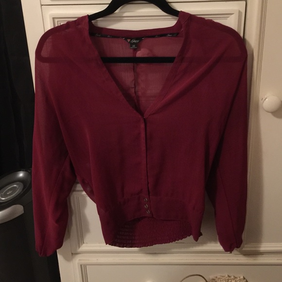 Classy magenta button up stylish shirt!