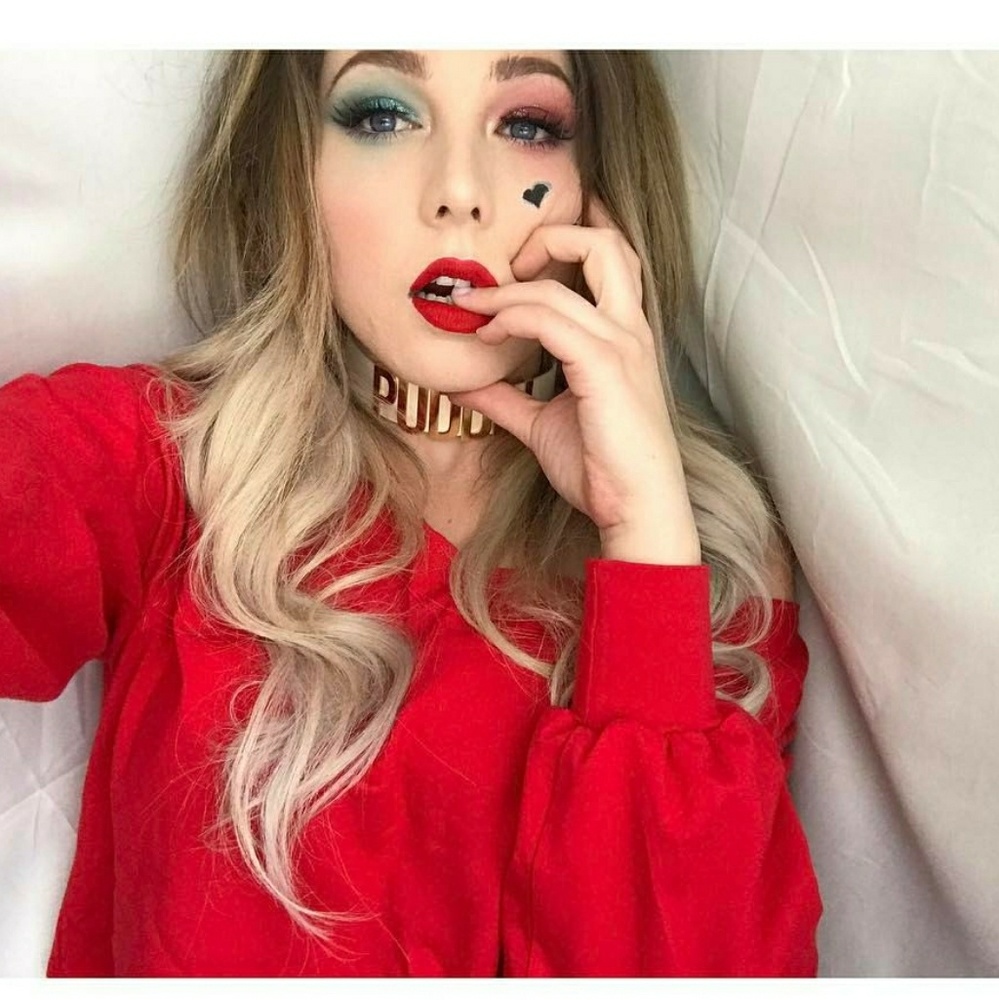 Red Loose Fit Long Sleeve Crop Top