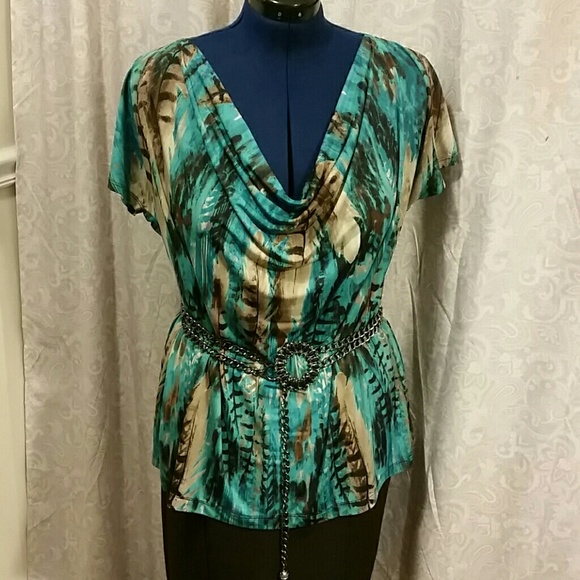 LADIES TURQUOISE RAGLAN SLEEVE TOP