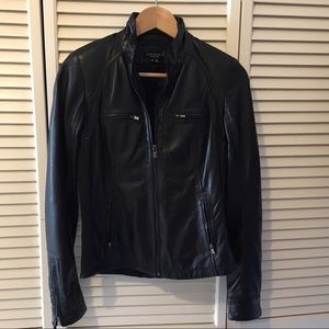 Like New LaMarque Black Leather Moto Jacket