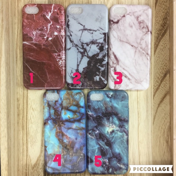 Marbled quartz rubber silicone iPhone 7 phone case - Picture 2 of 4