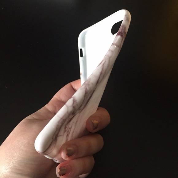 Marbled quartz rubber silicone iPhone 7 phone case - Picture 4 of 4