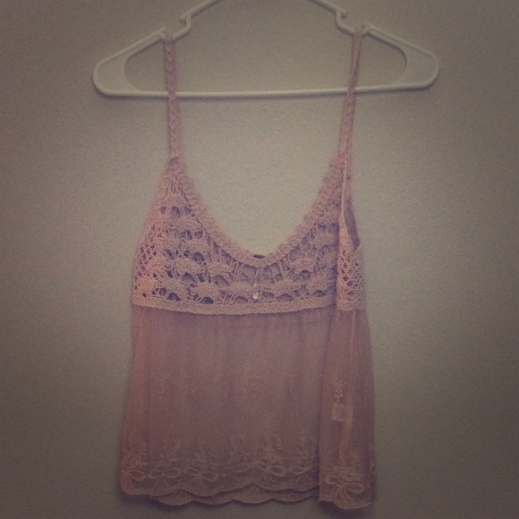 Lace/ knit tank