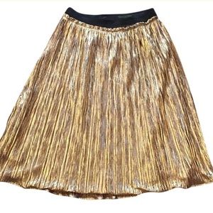 ASTR Gold Foil Pleated Skirt. Ask for discount!