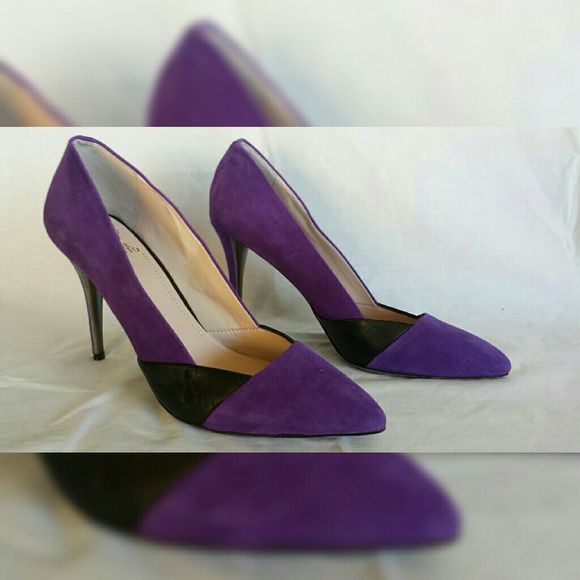 Purple Suede and Black Heel
