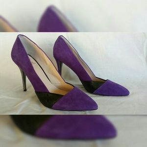 Purple Suede and Black Heel