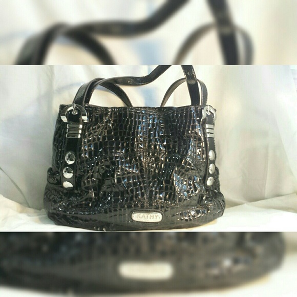 Black patent leather purse