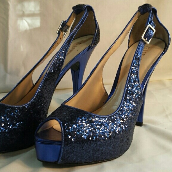 Blue sparkle heels