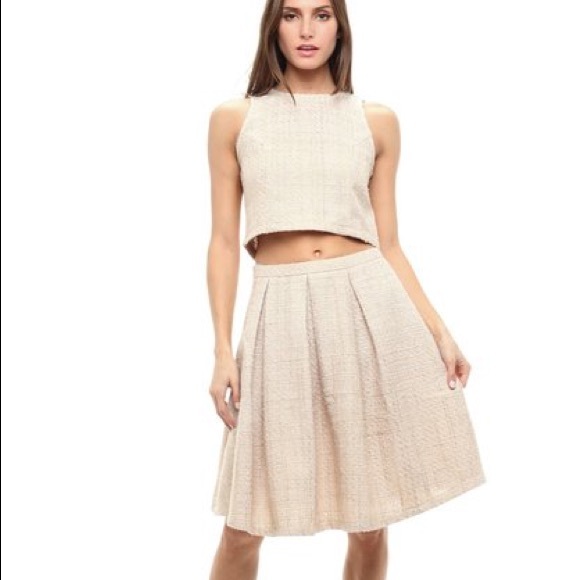 Cream tweed two-piece skirt set - Picture 1 of 3