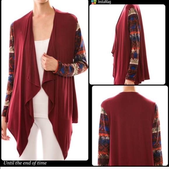 ❤Printed sleeves lay over cardigans - Picture 2 of 3