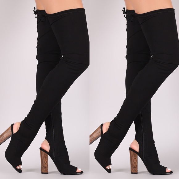 Black over the Knee Thigh High Boot -LAST 5.5 - Picture 2 of 4