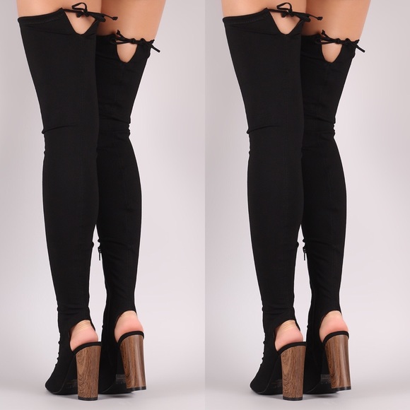 Black over the Knee Thigh High Boot -LAST 5.5 - Picture 4 of 4