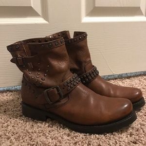 Frye Studded Leather booties! Perfect condition!