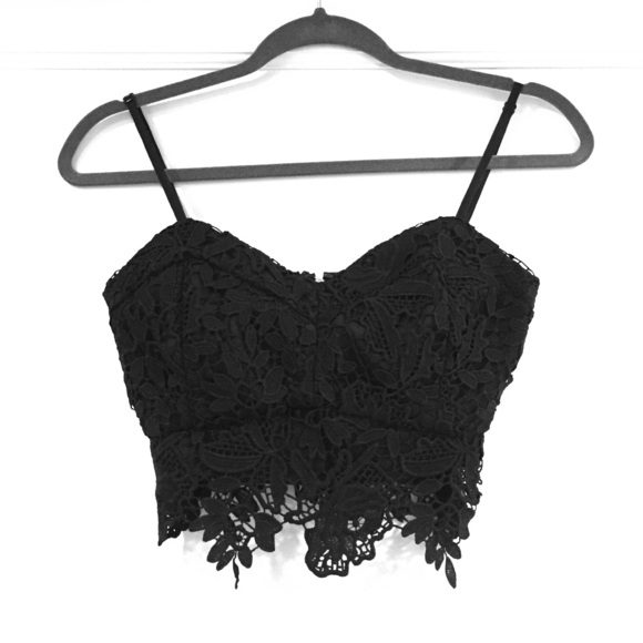 Black Lace Crop Top