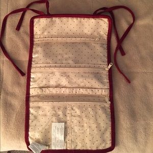 Pottery Barn velvet travel bag for jewelry