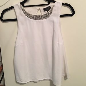 Topshop White Silk Top Size US4 Topshop White Silk Top Size US4