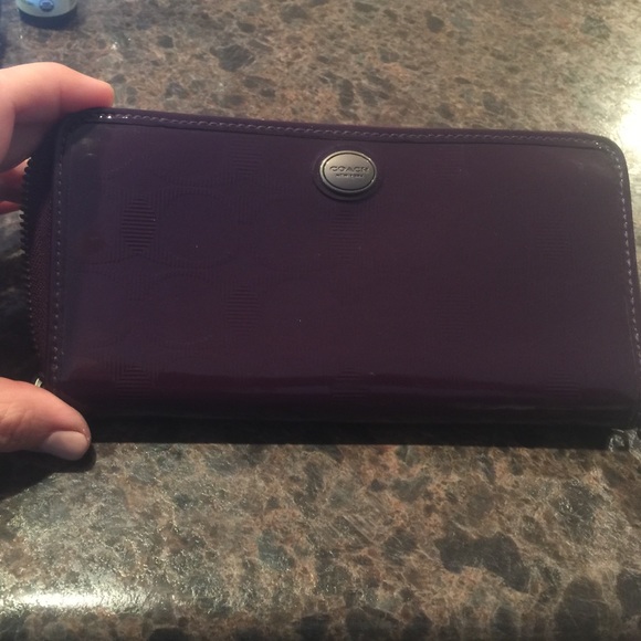Authentic Coach Wallet in deep plum