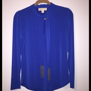 MICHAEL Michael Kors Chain Fringe Tie-Neck Top