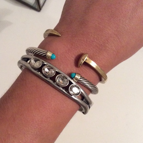 Anthropology Silver Studded Bracelet