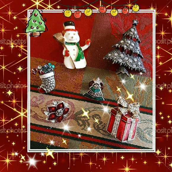 Jewelry - 🎄☃6 Holiday pins!☃🎄