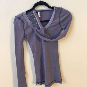 Free People long sleeve waffle top