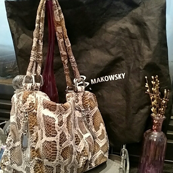 Authentic Bob Makowski Soft Snake Skin Leather Bag