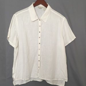 J. Jill 100% Linen Button Down Size Medium Blouse