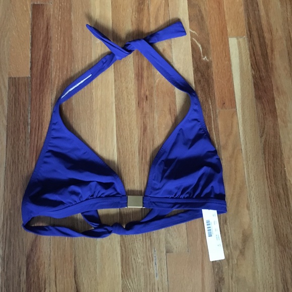 J. Crew royal blue bikini top with metal detail