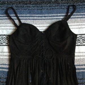 Faux suede boho crop top