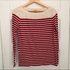 Ann Taylor LOFT red stripe long sleeve top