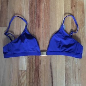 J. Crew royal blue bikini top with metal detail
