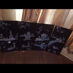 this is a set 4 piece art wood shelf