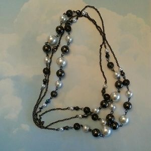 Long strand beaded necklace