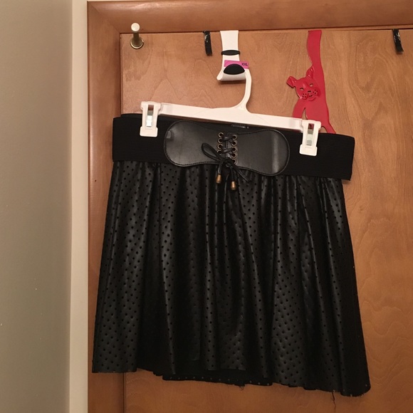 Black Belted Mini Skirt