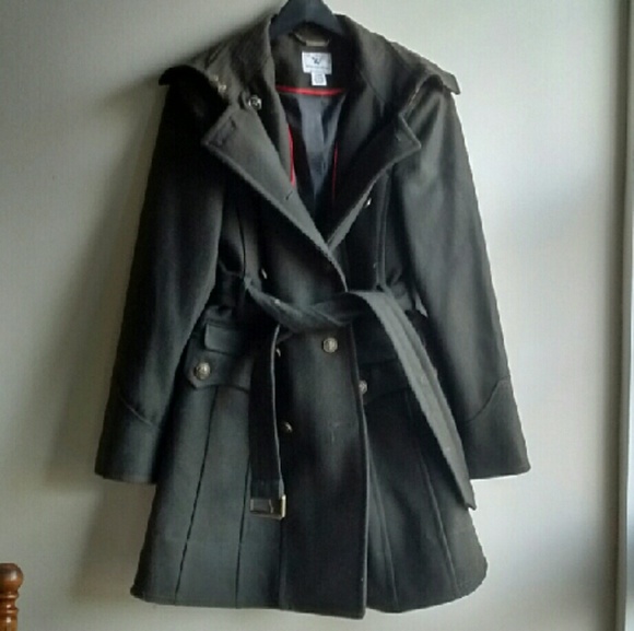 Olive green pea coat