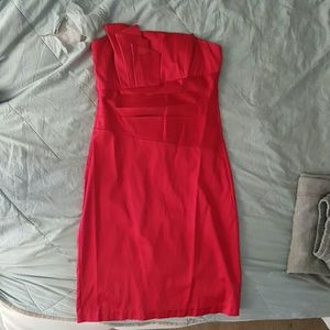 Red Holiday Party Strapless Mini Dress 6