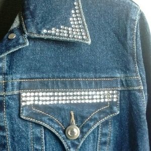 Western denim jacket with rhinestones