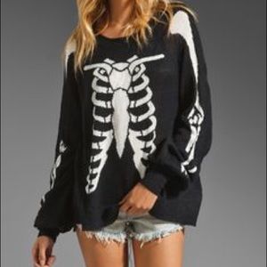 Wild fox white label skeleton sweater