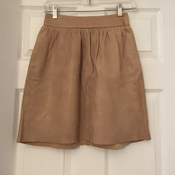 Alice + Olivia tan leather skirt, size 0