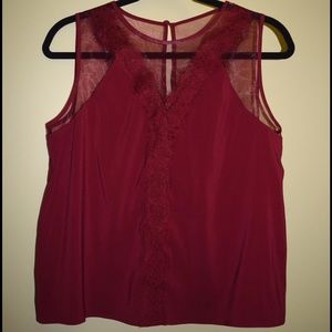 Express red silk tank top