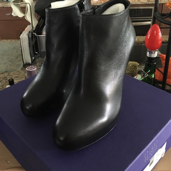 Stuart Weitzman black platform leather shoes