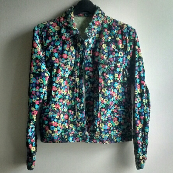 Floral multicolor corduroy jacket