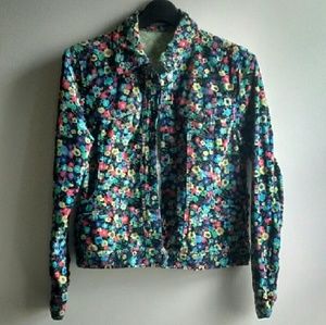 Floral multicolor corduroy jacket