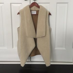 Reversible Faux Fur and Suede Vest