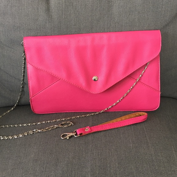 Pink leather purse/clutch - Picture 1 of 3