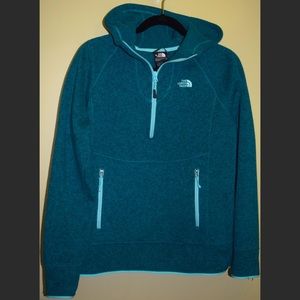 Teal hooded pullover sweatshirt